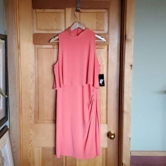 Lauren Ralph Lauren Peachy‎ Orange Sleeveless Sheath Sz. 14 Dress - Picture 1 of 10